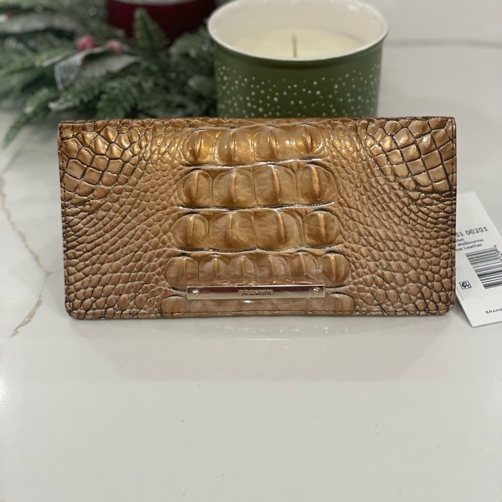 Brahmin Gold Crocodile Embossed Wallet
